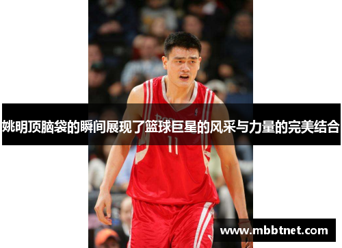 姚明顶脑袋的瞬间展现了篮球巨星的风采与力量的完美结合